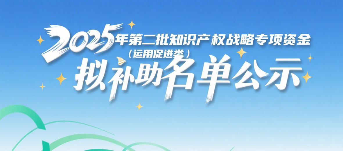 2025年第二批知识产权战略专项资金（运用促进类）拟补助名单公示