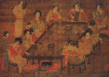 唐代茶画《宫乐图》
