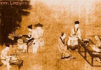 南宋刘松年的《碾茶图》