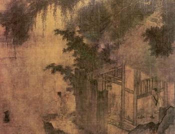 南宋刘松年的《卢仝烹茶图》