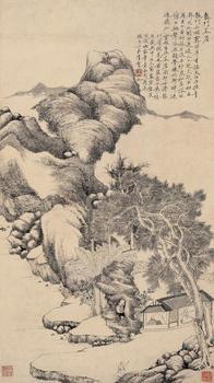 元代倪瓒的《龙门茶屋图》