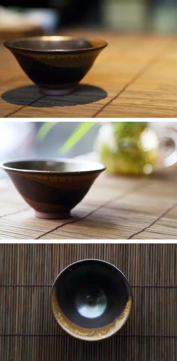 灰釉斗笠茶盏