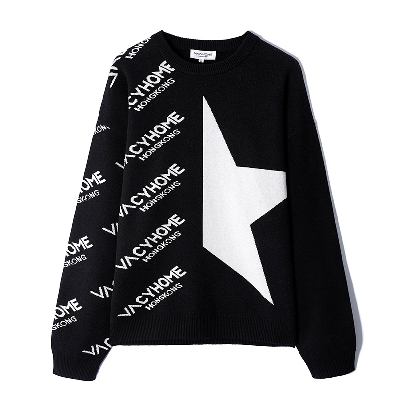 vacyhome 字母星星双拼毛衣