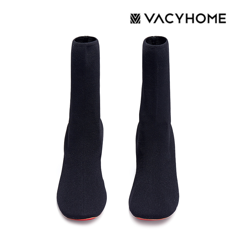 vacyhome 18ss 针织真皮袜子鞋