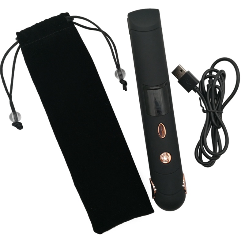 Black color rechargeable hair flat iron