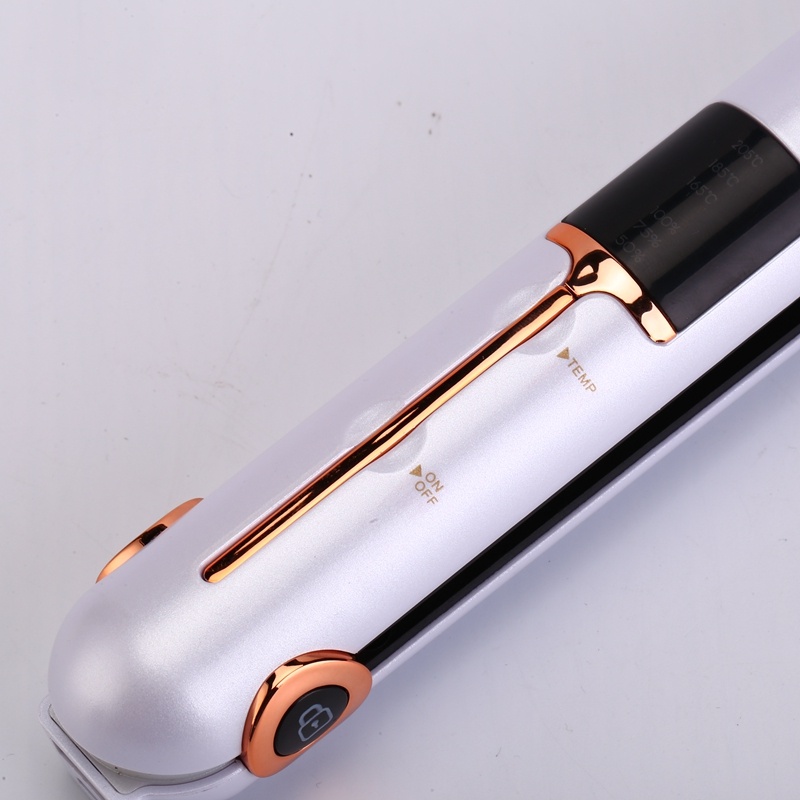 Two in One white Rechargeable curling styler
