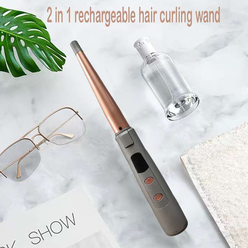 2 in 1 rechargeable hair curling wand