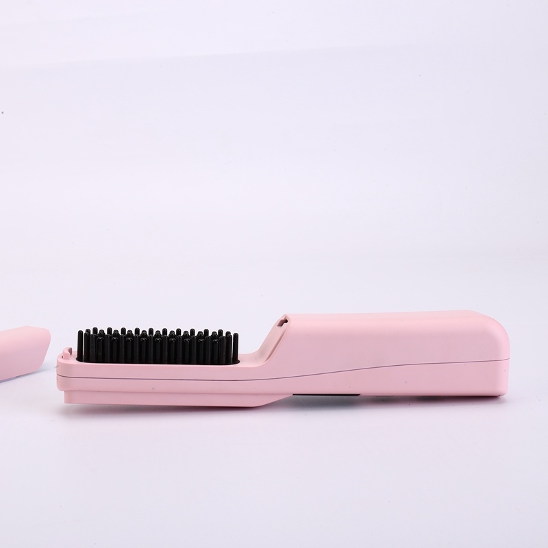 Cordless rechargeable hair straightener brush